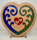 Personalized Koru Heart - Custom Names |  Plywood Art