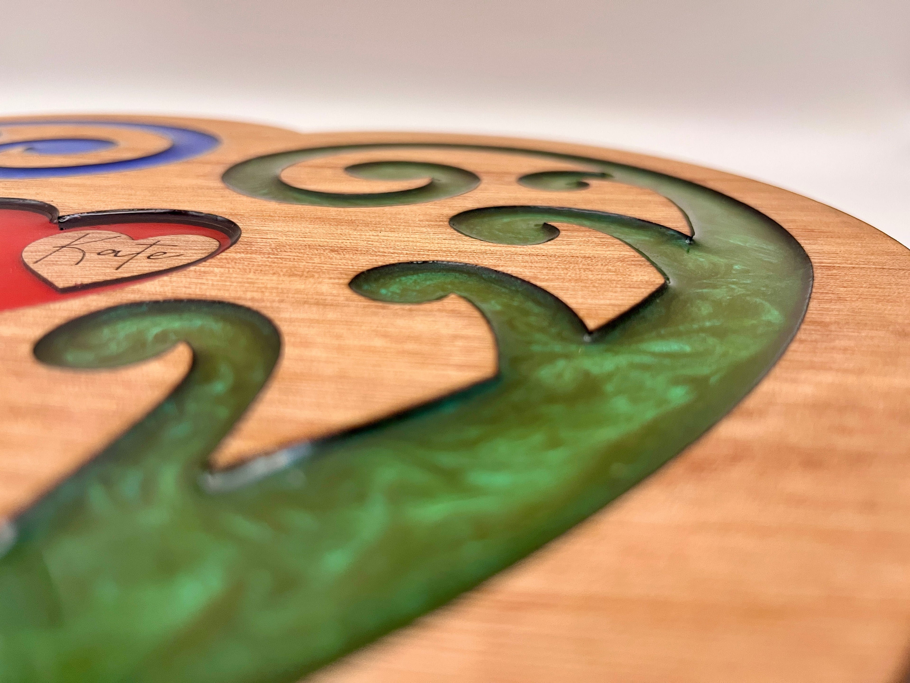 Personalized Koru Heart - Custom Names |  Plywood Art