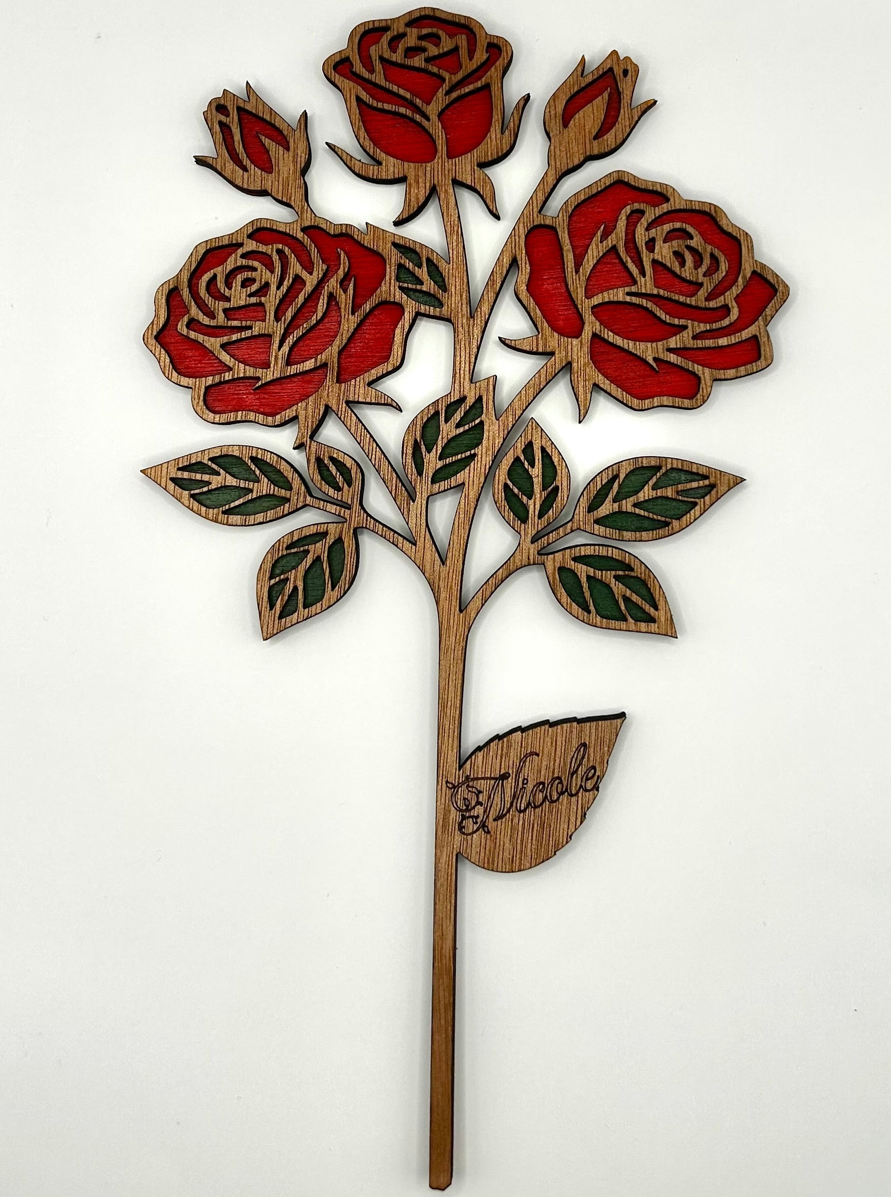 Personalised Hand-Painted Plywood Rose Bouquet | Handpaint NZ Gift