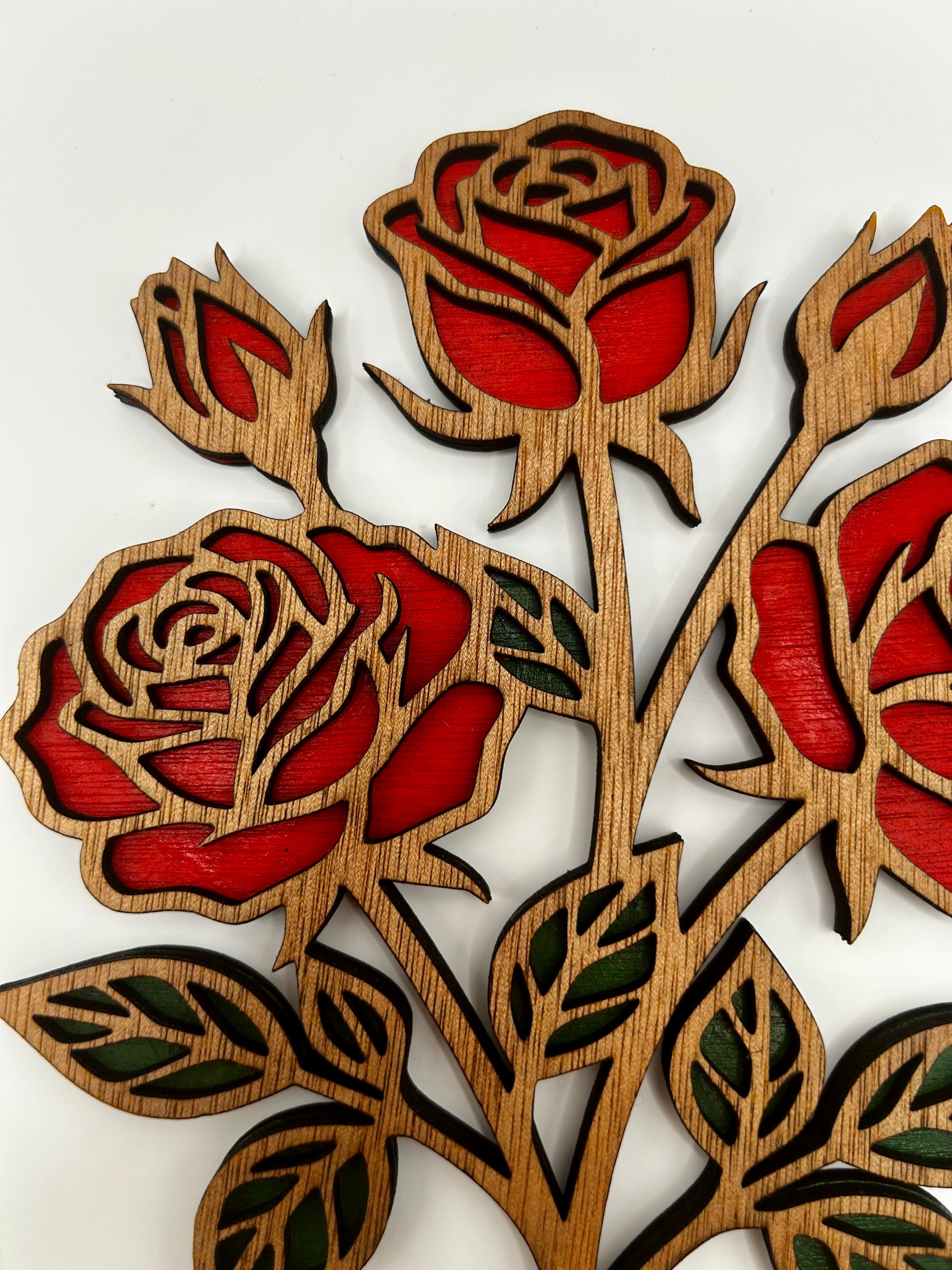 Personalised Hand-Painted Plywood Rose Bouquet | Handpaint NZ Gift