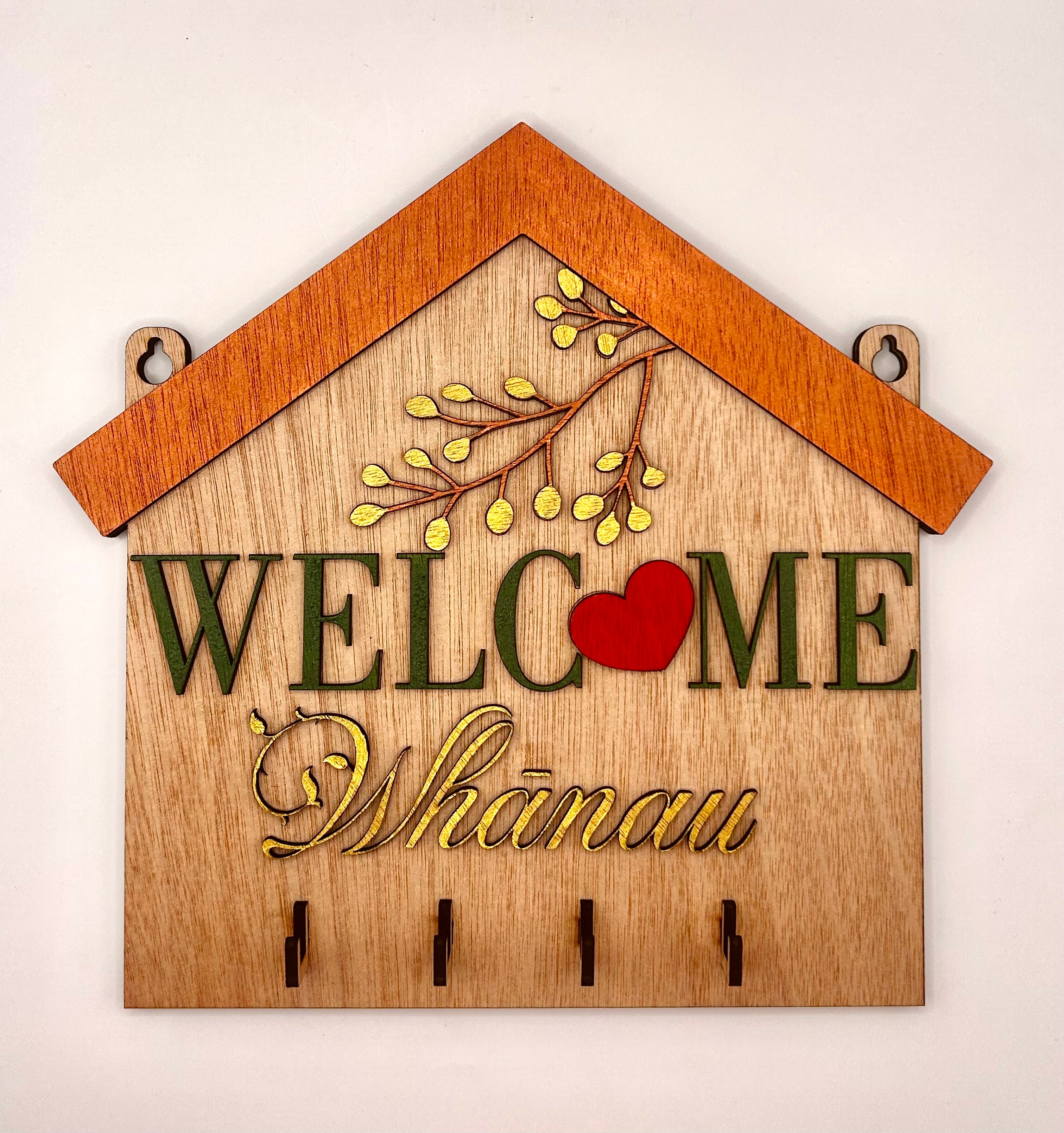 Personalized Welcome Key Holder | Custom Family Name