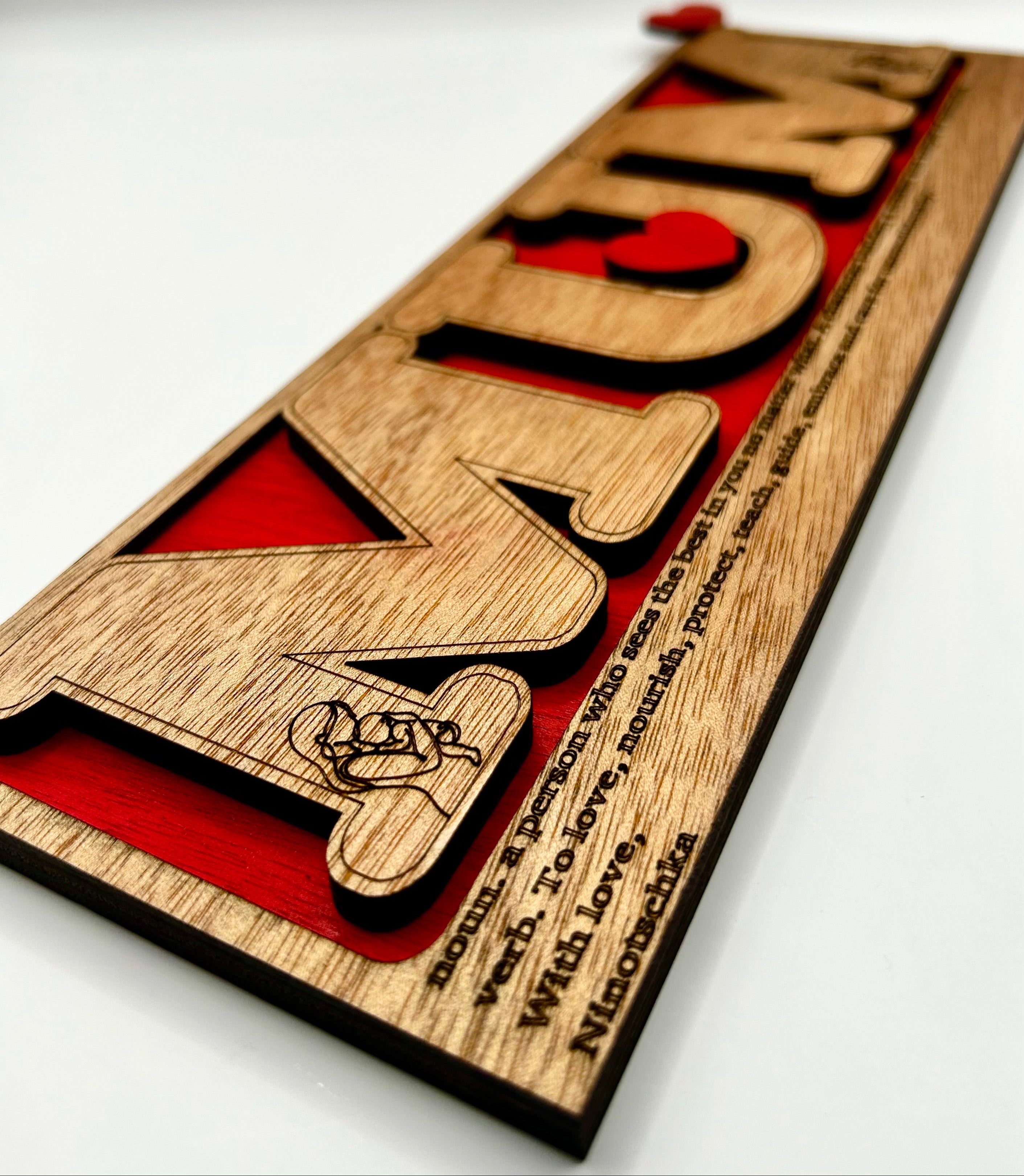 Personalised Mum Plaque |Hand-painted laser cut gift