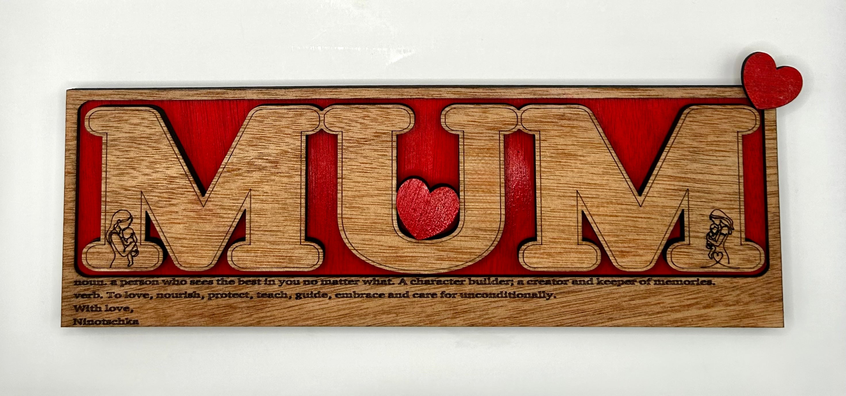 Personalised Mum Plaque |Hand-painted laser cut gift