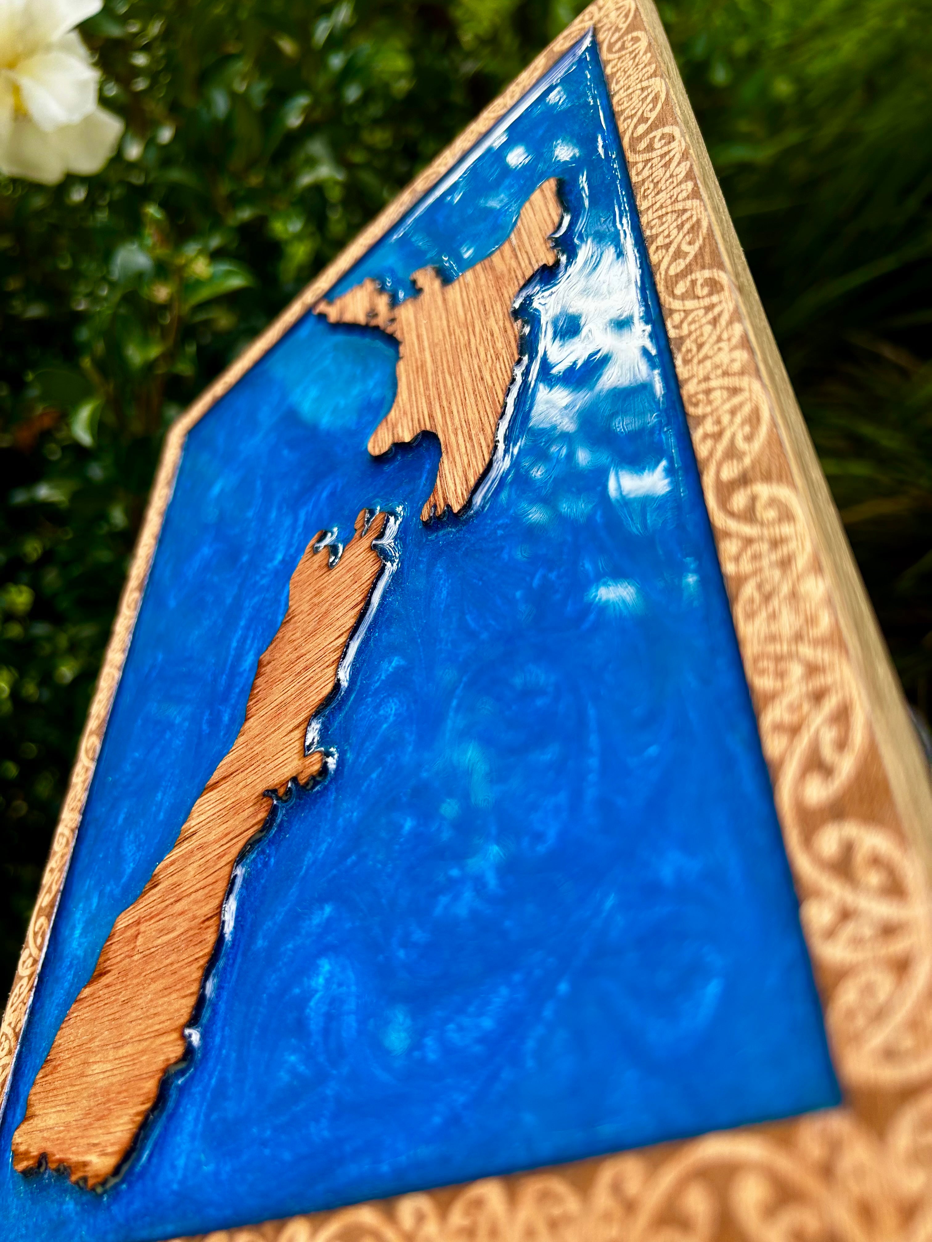 Aotearoa New Zealand Map Ocean | NZ-Made Wall Art