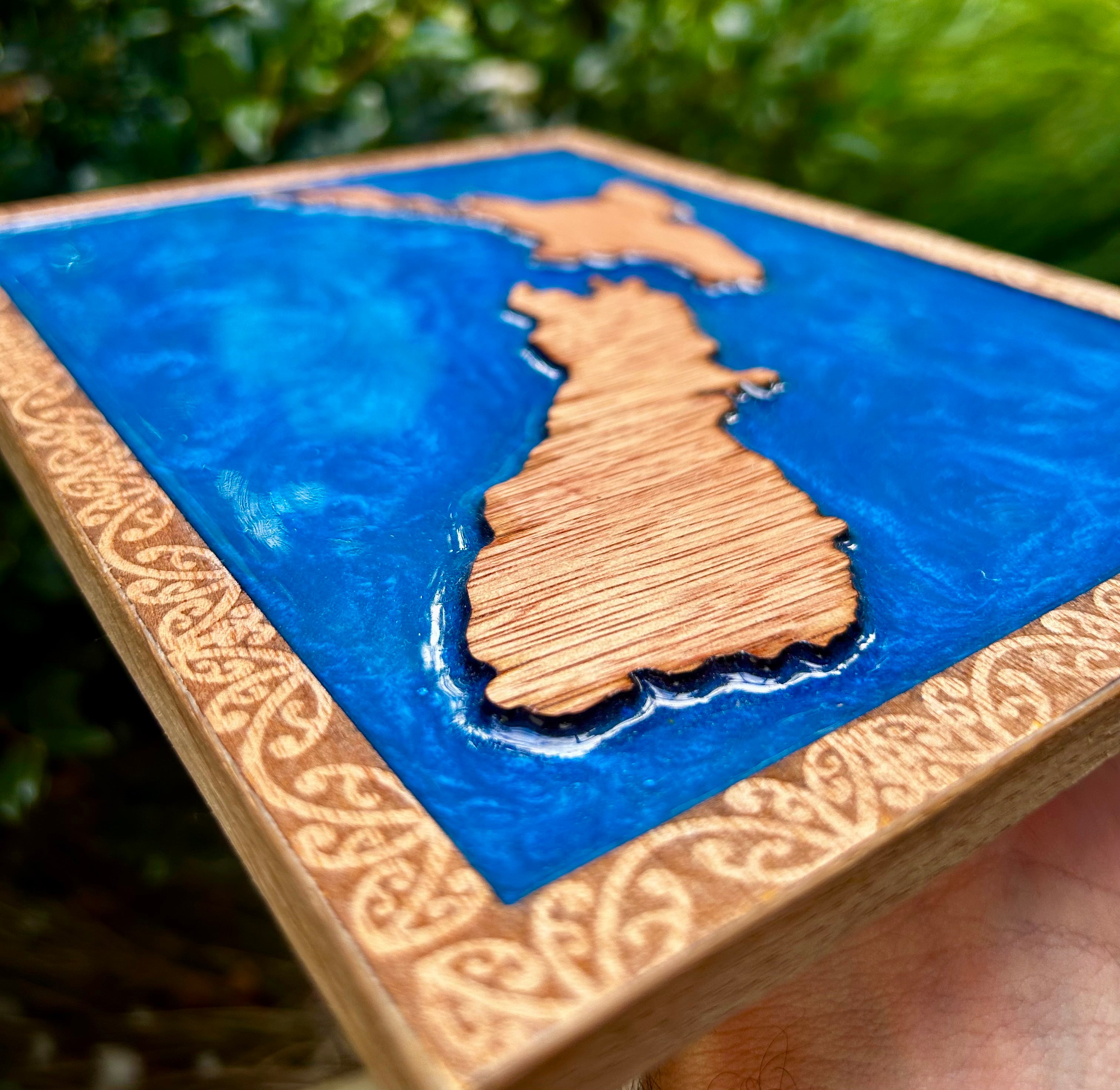 Aotearoa New Zealand Map Ocean | NZ-Made Wall Art