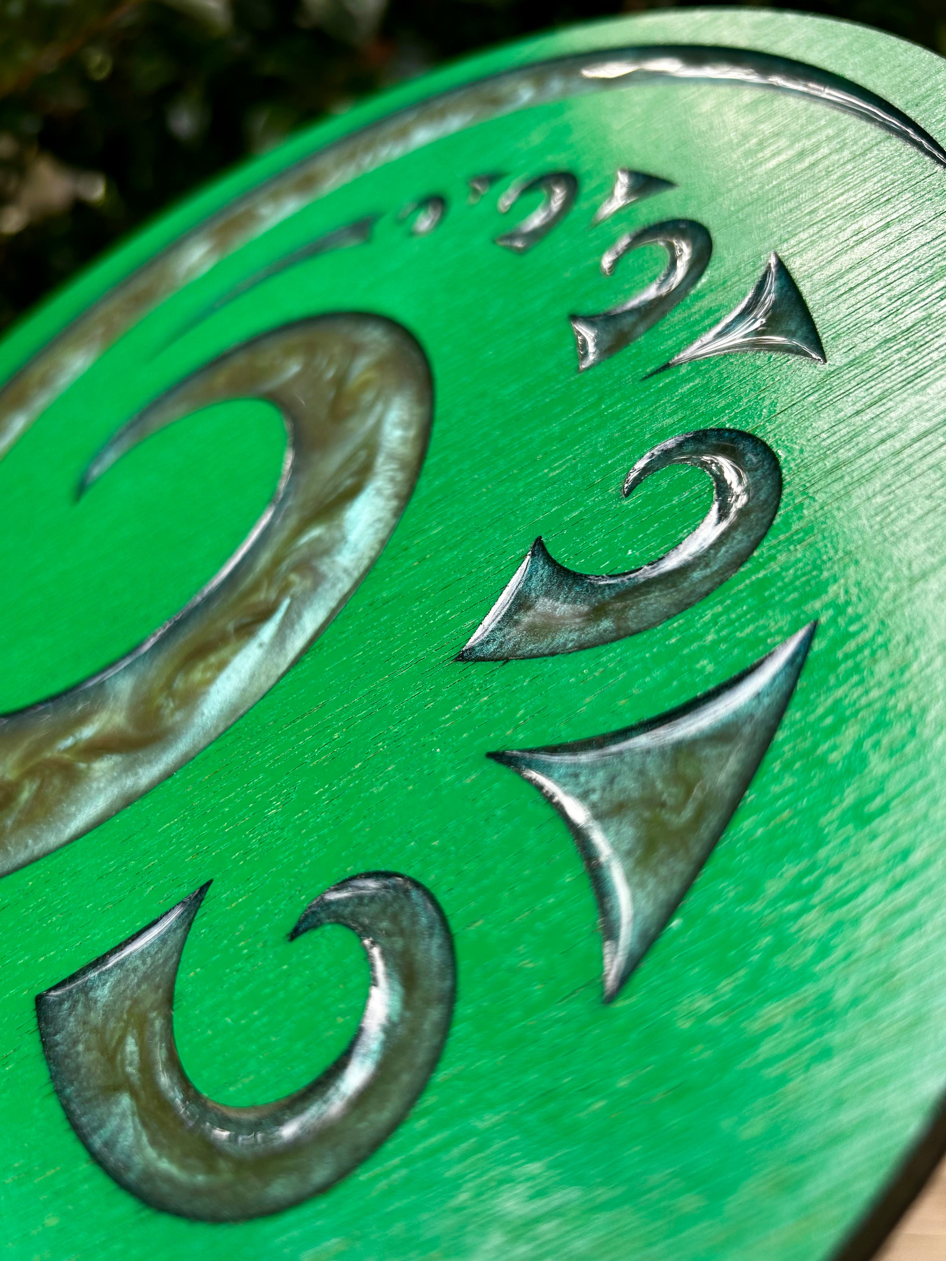 Koru Wall Art |  Layer Plywood with Resin Paua Effect