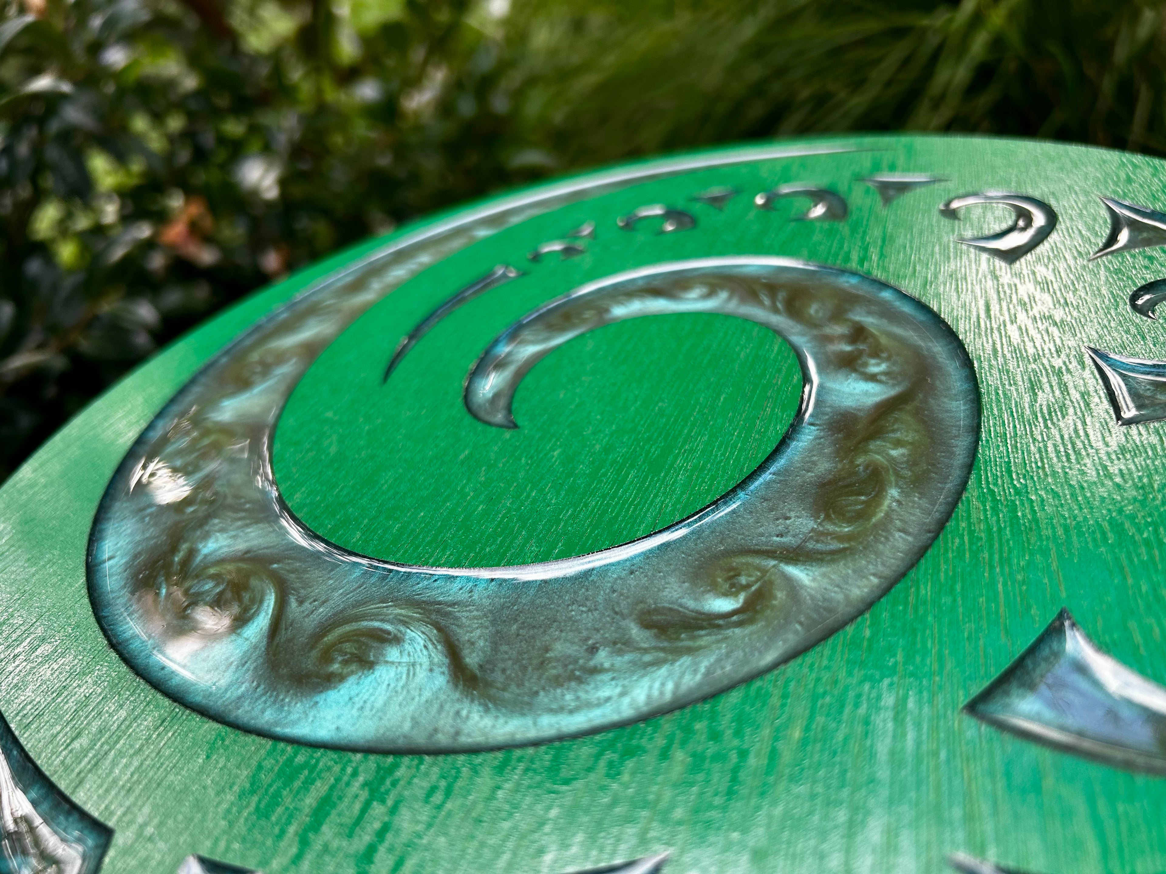 Koru Wall Art |  Layer Plywood with Resin Paua Effect
