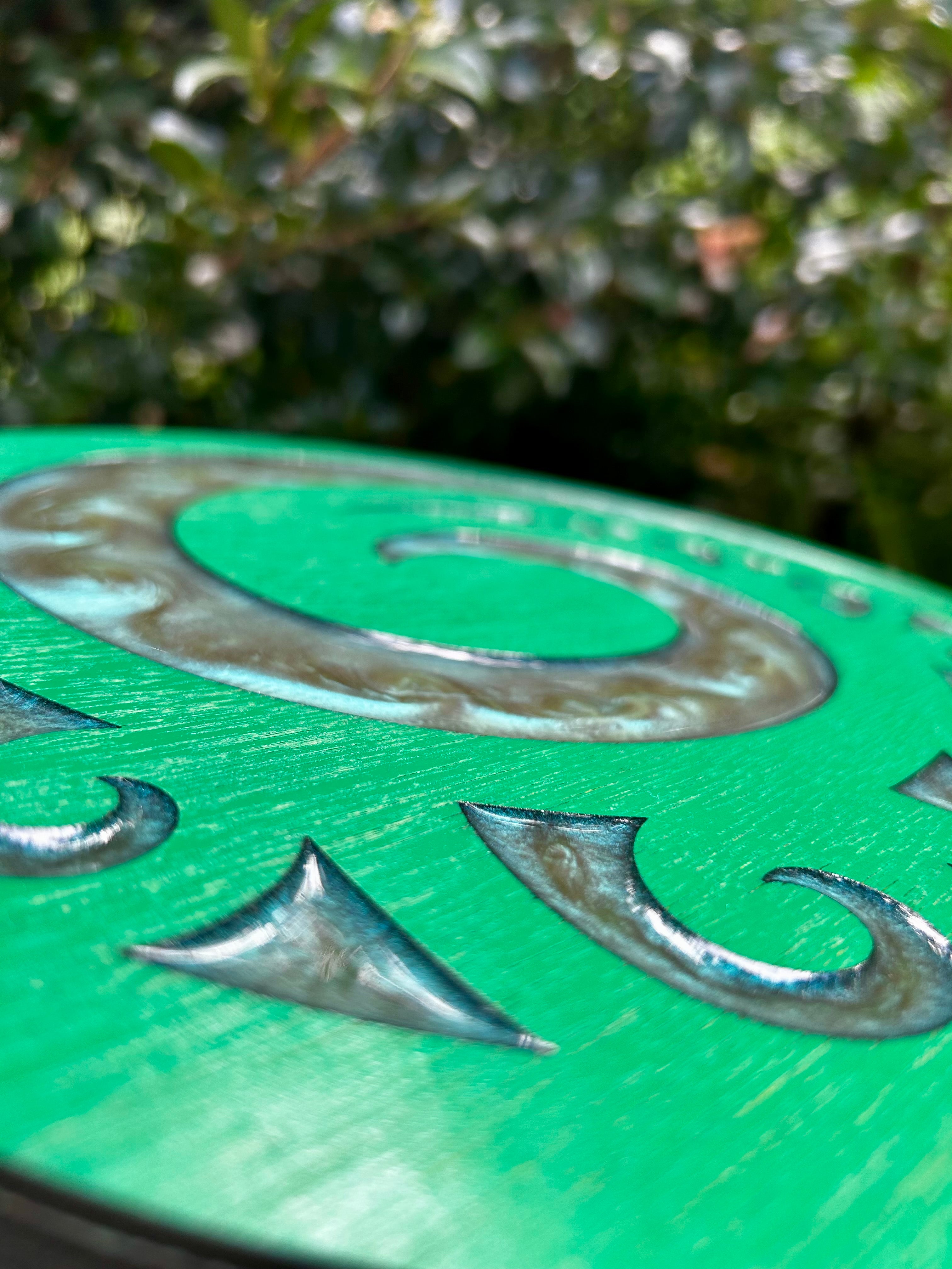 Koru Wall Art |  Layer Plywood with Resin Paua Effect