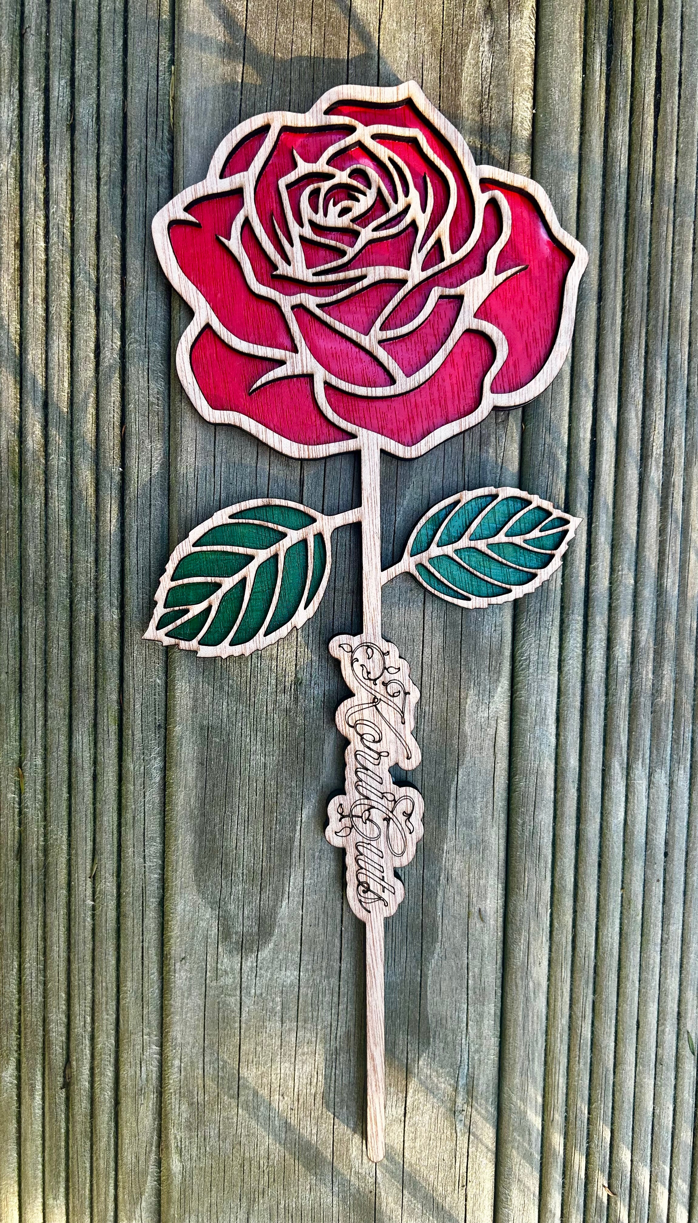 Personalised Laser Cut Rose | Handpaint NZ Gift