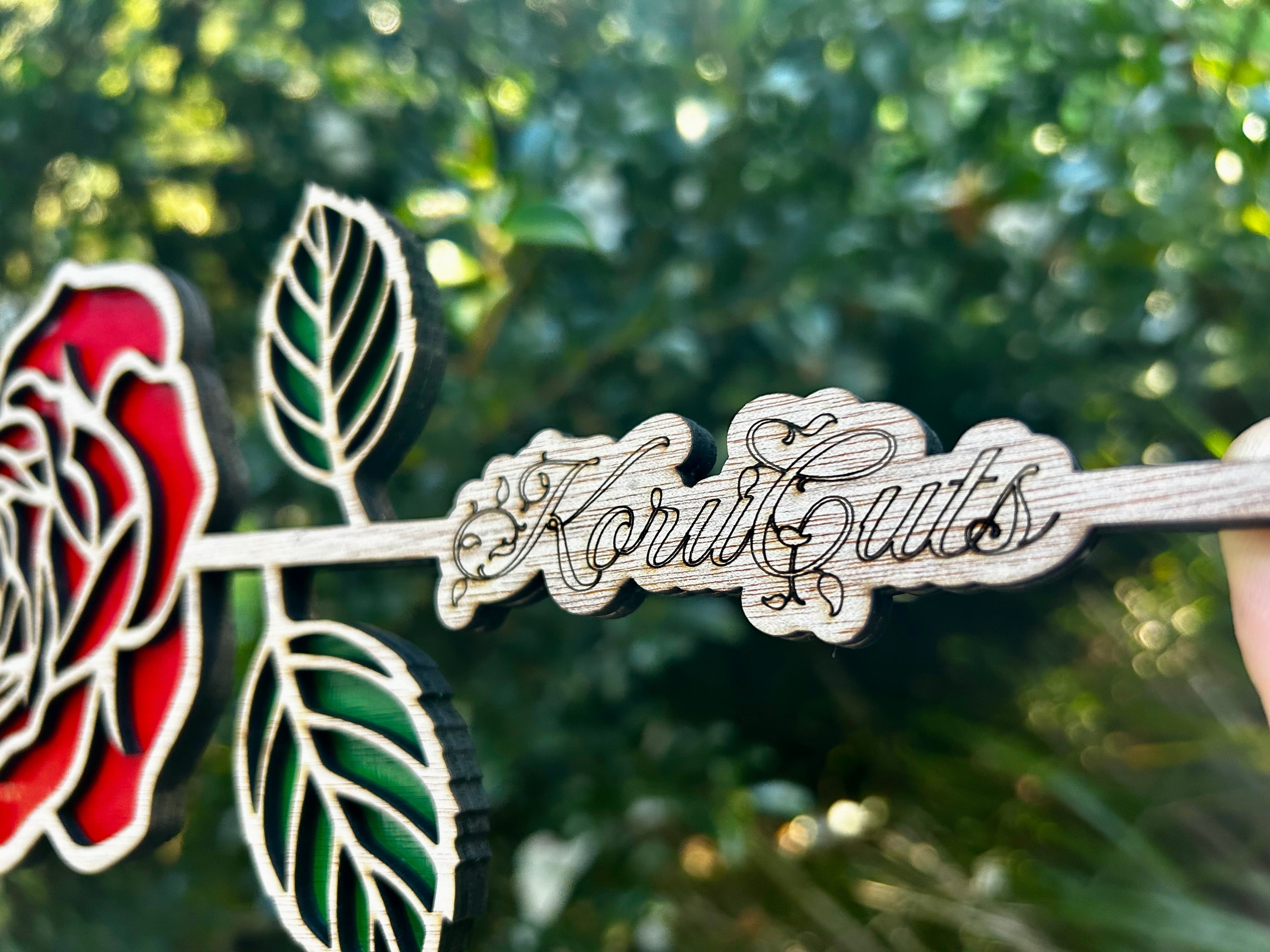 Personalised Laser Cut Rose | Handpaint NZ Gift