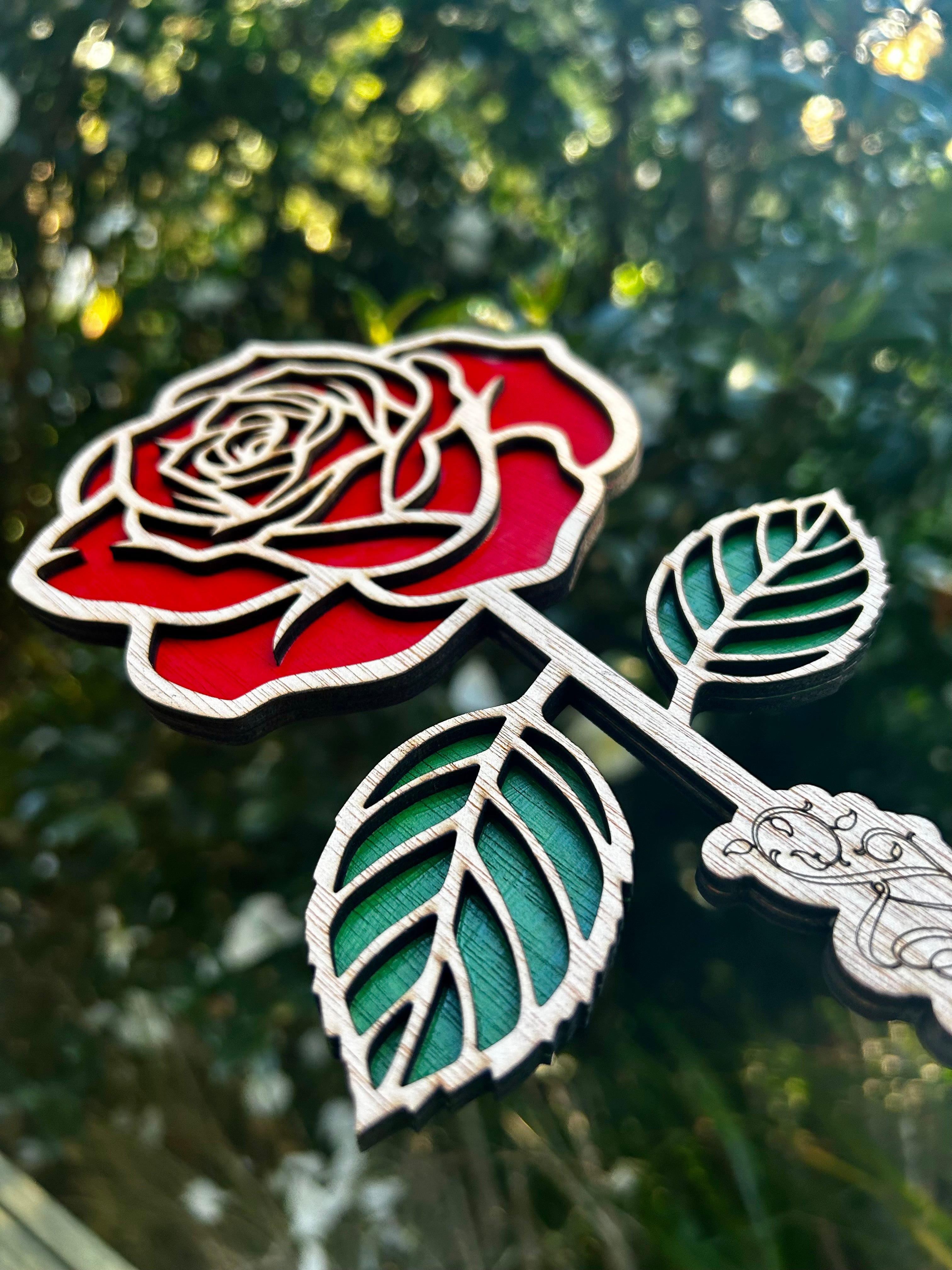 Personalised Laser Cut Rose | Handpaint NZ Gift