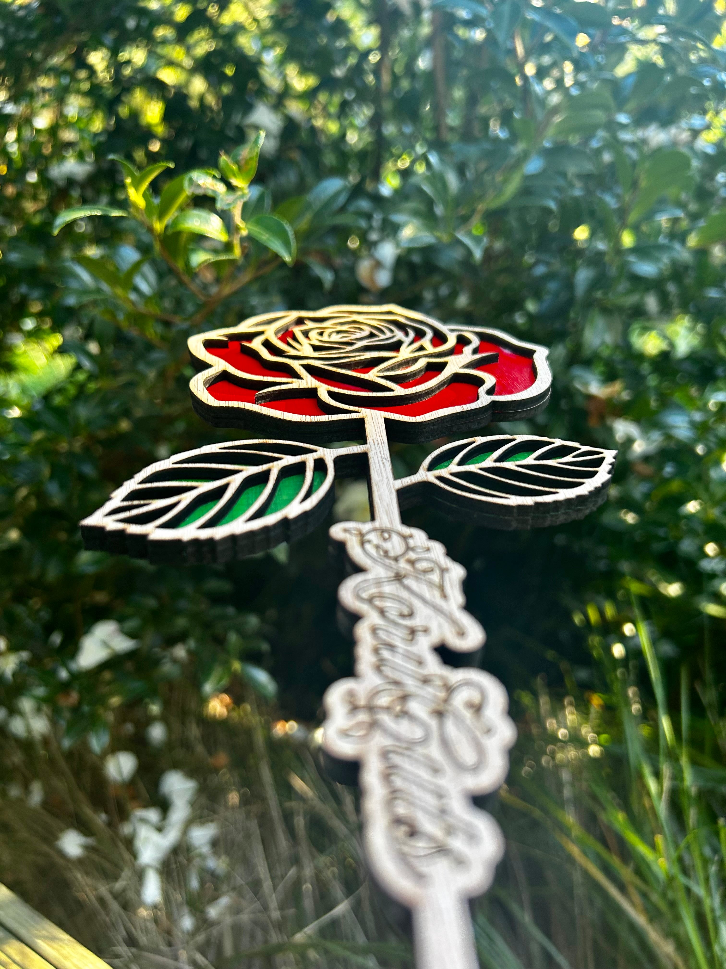 Personalised Laser Cut Rose | Handpaint NZ Gift