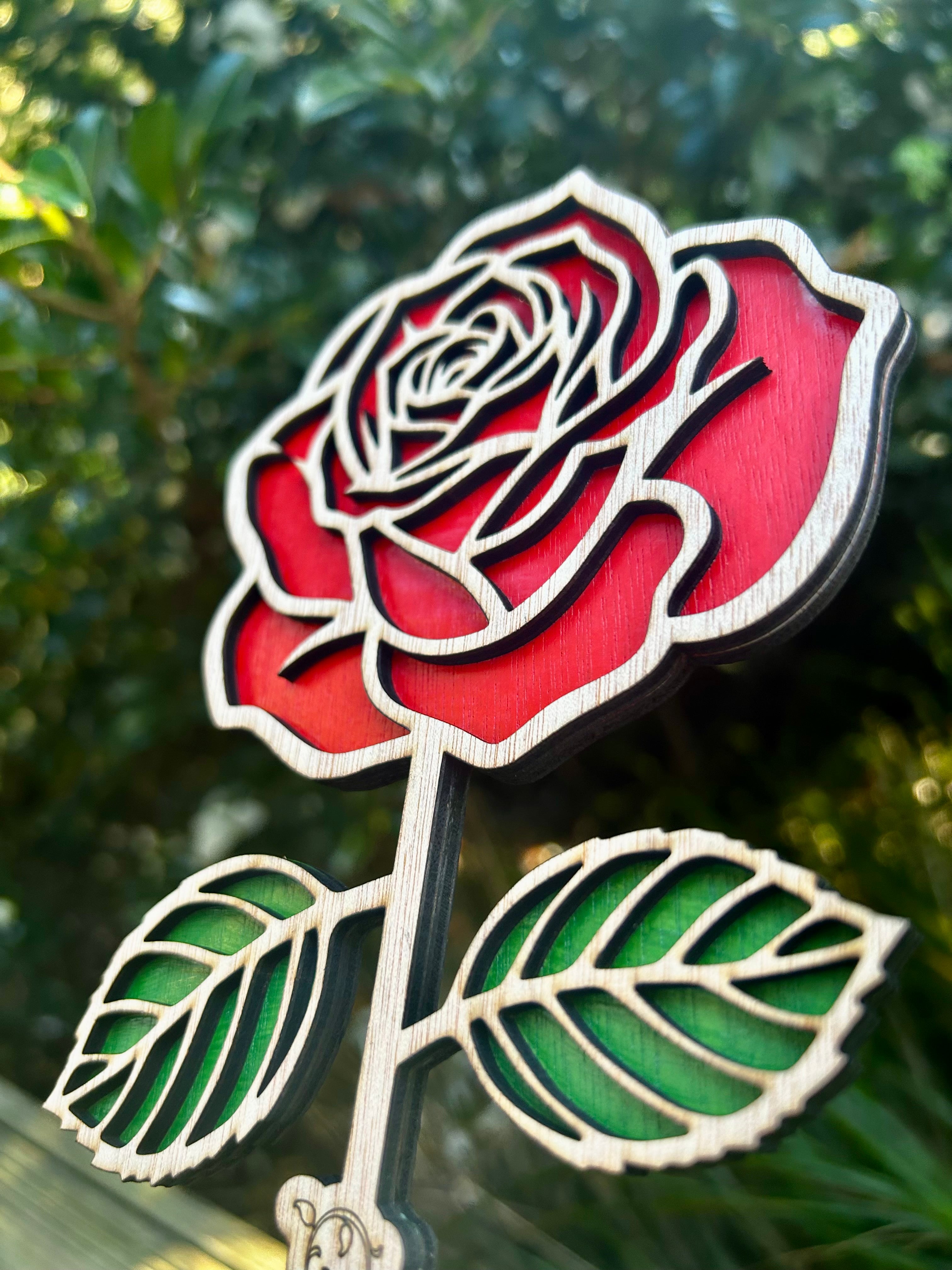 Personalised Laser Cut Rose | Handpaint NZ Gift