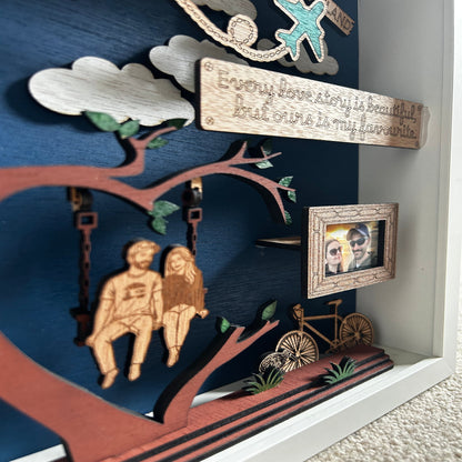 Personalised Love Story Shadow Box Frame