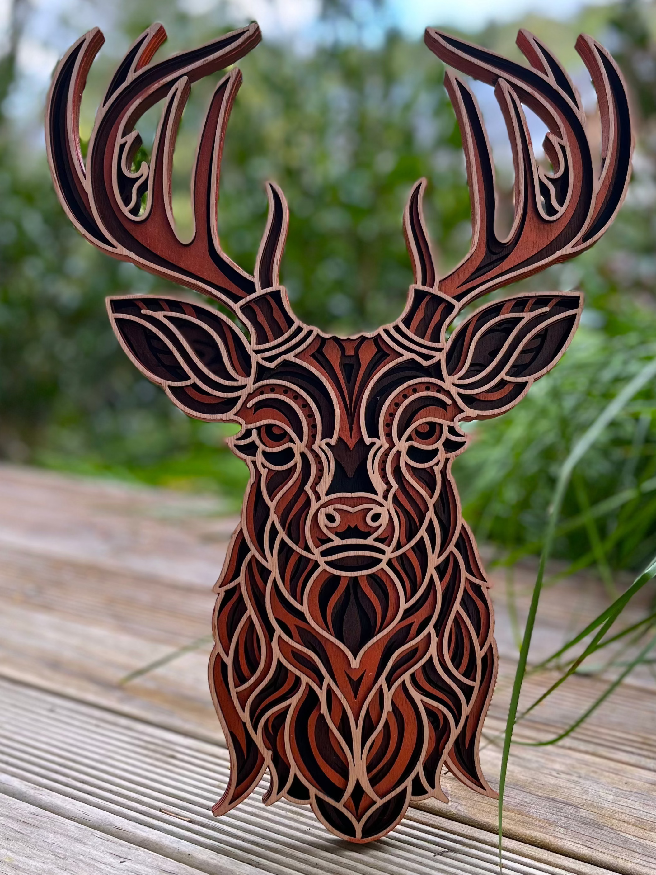 Layered Stag Wall Art | Laser Cut Plywood Decor | NZ Made
