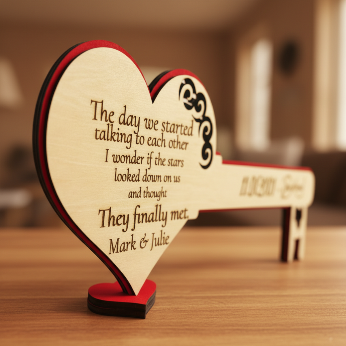 Anniversary Key - Warm Table Background