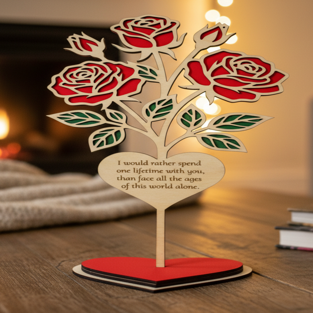 Close-up product photo in a cozy room