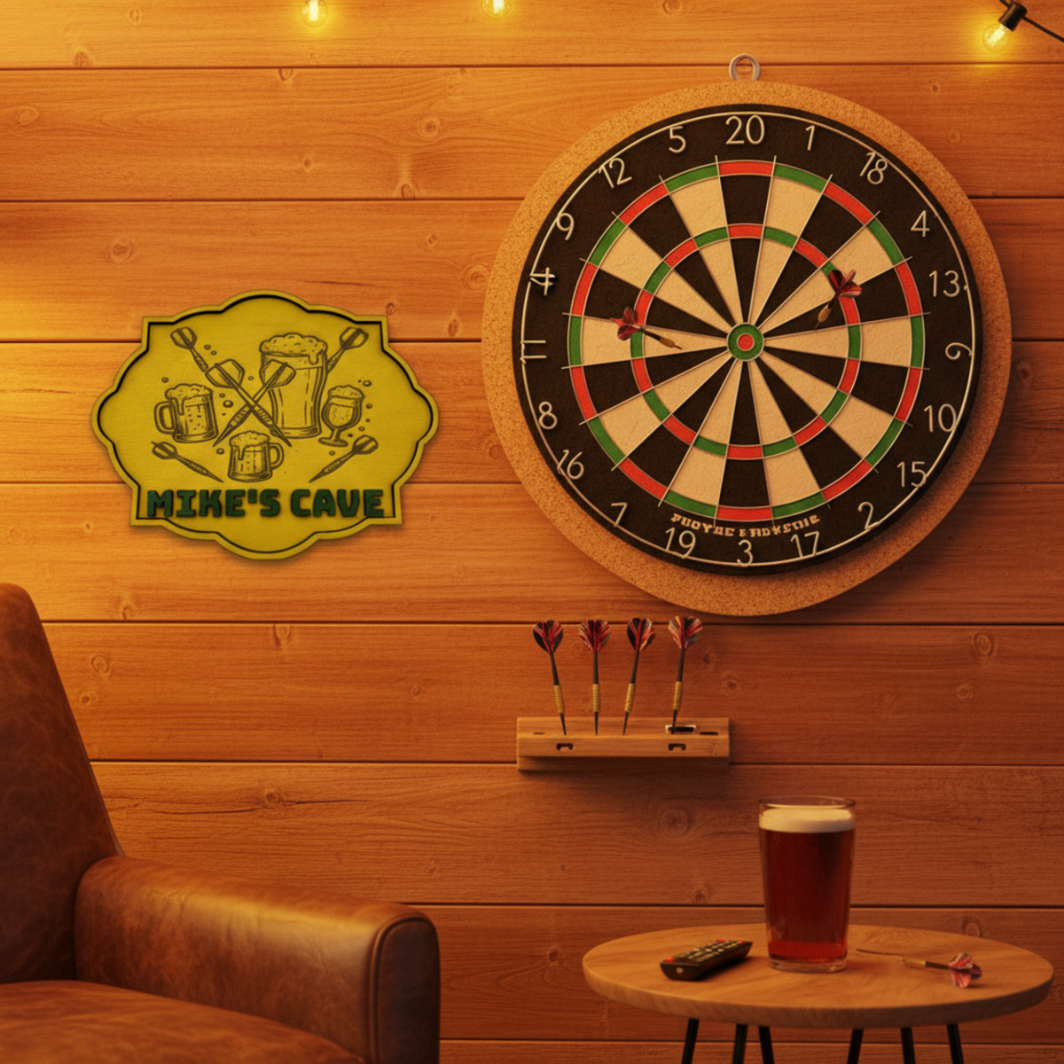 Dartboard larger than sign