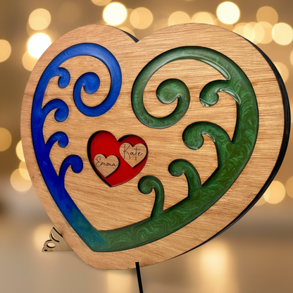 Koru Heart - Full Side Angle Warm Background