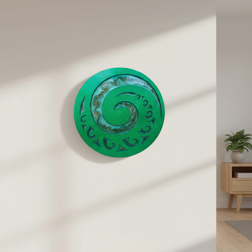 Koru wall art on wall