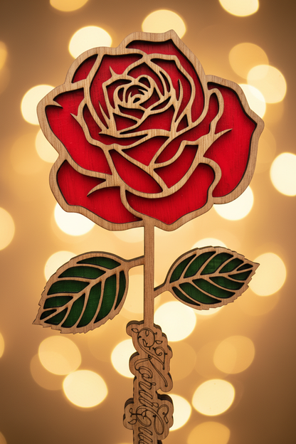 Laser-cut Rose - Warm Background Lifestyle