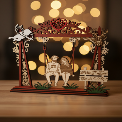 Love Swing elevated front angle cozy desk
