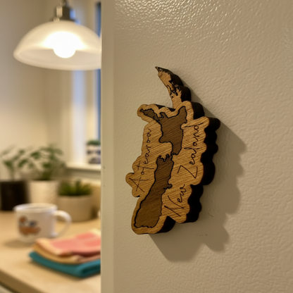 NZ Aotearoa magnet on fridge door