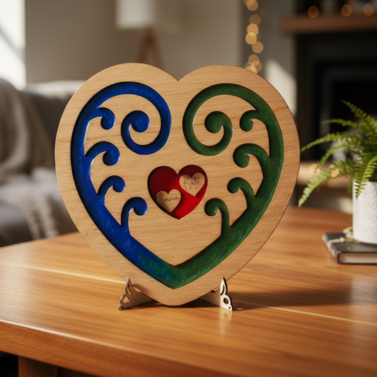 Personalised Koru Heart - Lifestyle