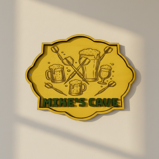 Personalised wall plaque on a cozy neutral wall