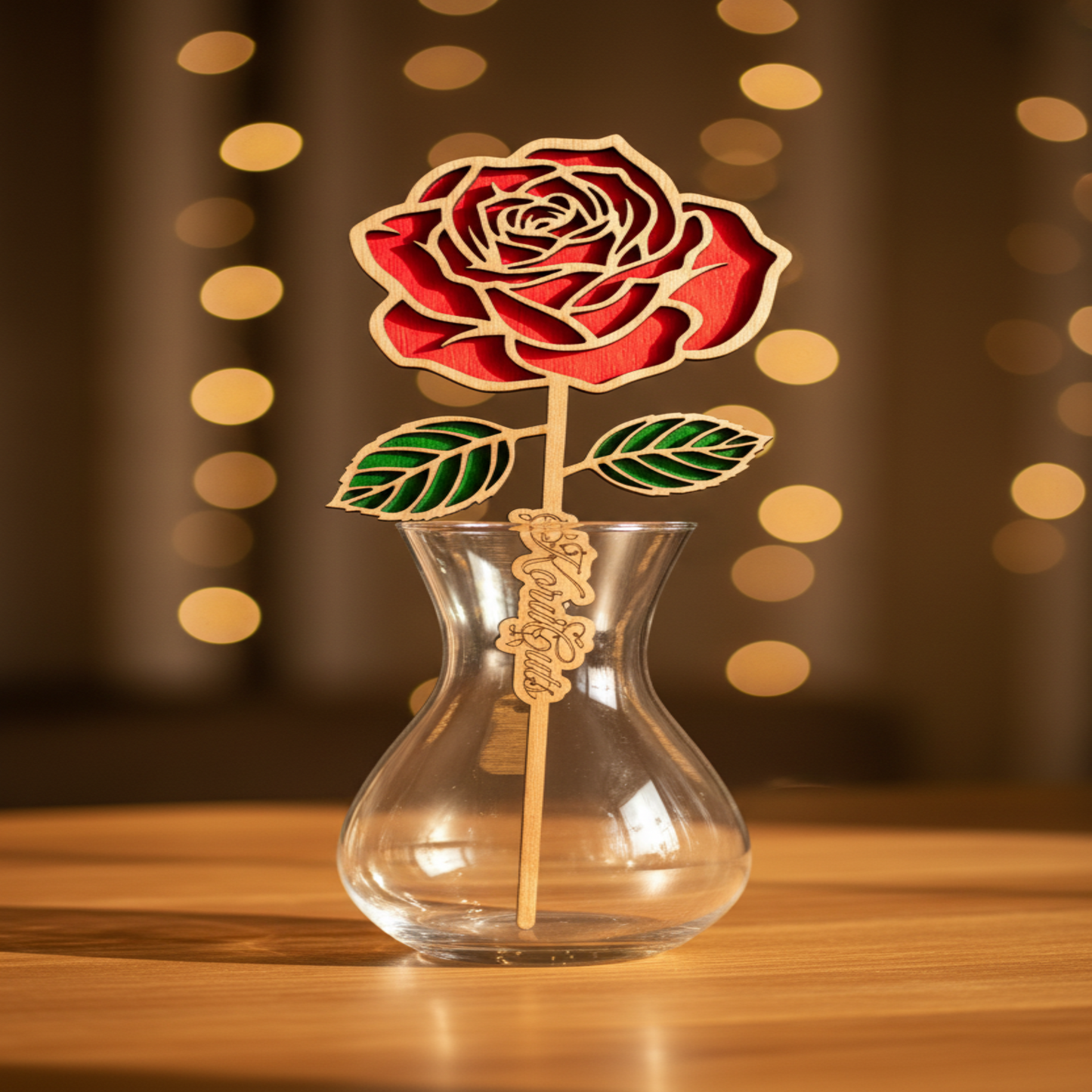 Rose in Clear Glass Vase