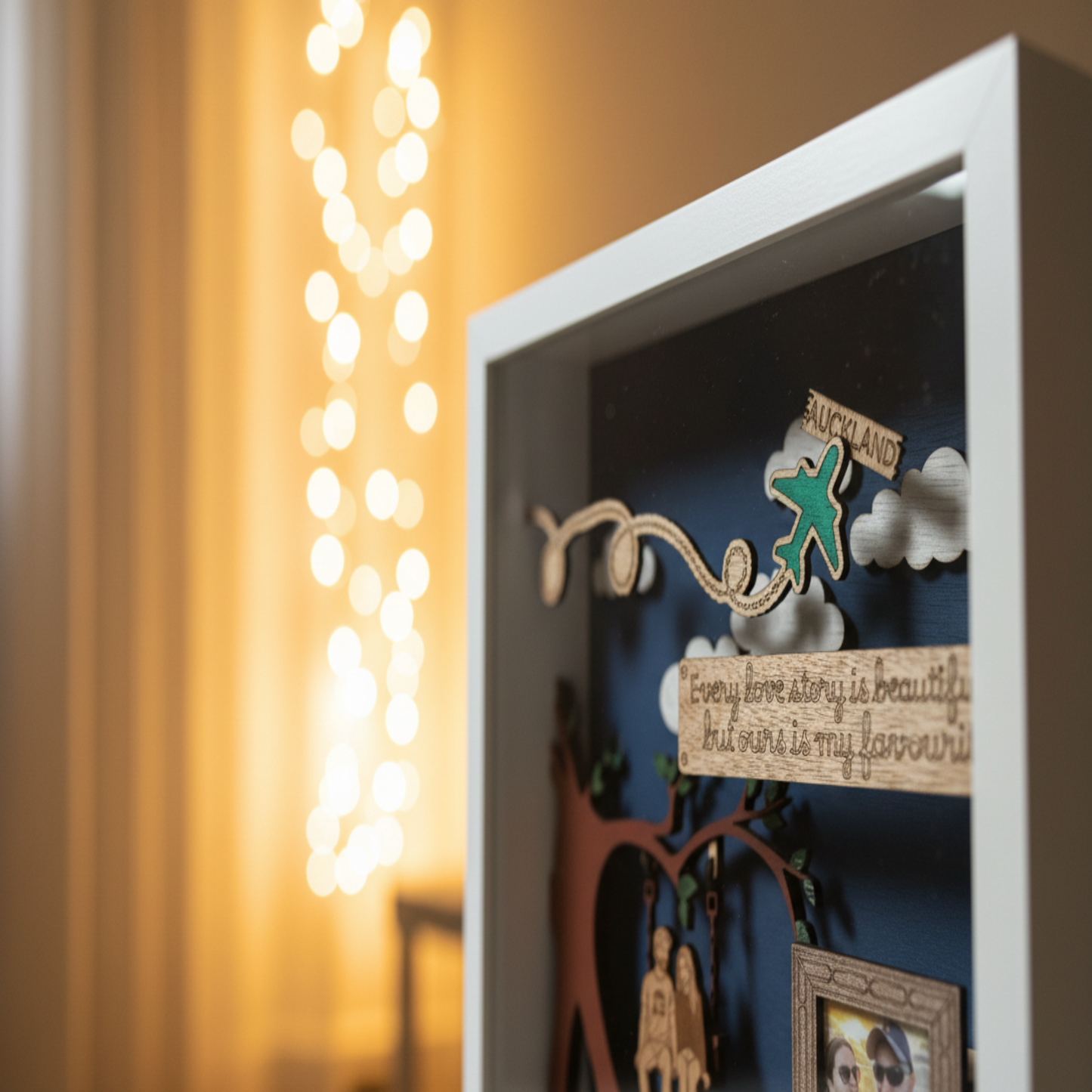 Shadow box close up cozy room