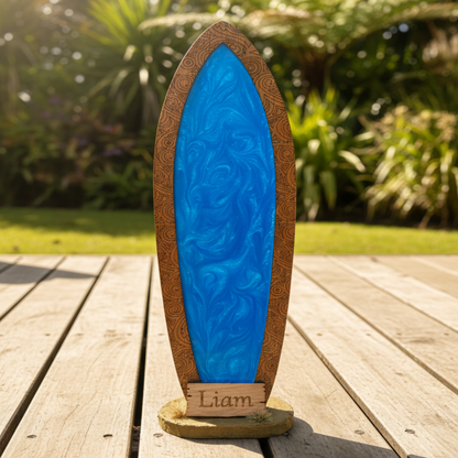 Surfboard sunny deck exact blue hex