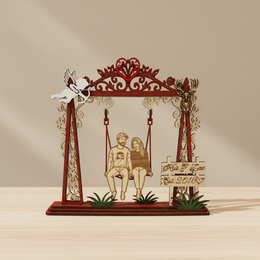 Swing keepsake on a clean tabletop
